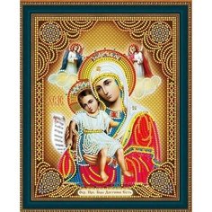 Алмазная мозаика "Пресвятая Богородица" стеклянные стразы 27х33 см, LP109 Paintboy