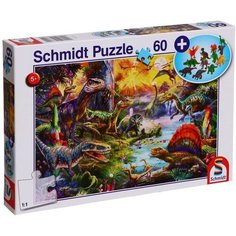 Пазл «Страна динозавров», с подарком, 60 элементов Schmidt