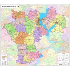 Настенная карта Ульяновской области 141 х 152 см (на самоклеющейся пленке) Нет бренда