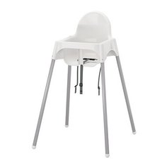 Стульчик для кормления. IKEA. белый/серебристый. ANILOP/ антилоп. ИКЕА
