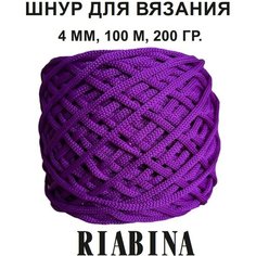 Полиэфирный шнур для вязания RIABINA, 4 мм, темная сирень, 100 метров NO Name