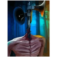 Картина по номерам на холсте Сиреноголовый (монстр, ужас, крипота) - 8389 В 30x40