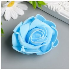 Декор для творчества "Голубая роза с защипами на лепестках" d=8 см./В упаковке шт: 20 NO Name