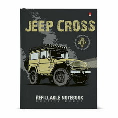 Тетрадь на кольцах, 160 листов в клетку JEEP CROSS, твёрдая обложка, глянцевая ламинация, со сменным блоком Альт