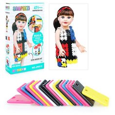 Конструктор из квадратиков пластиковый детский с тканью Oubaoloon JH812 (175 деталей) в коробке