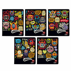 Тетрадь общая А5,48л, клетка, скреп, CRAZY MONSTERS,10шт/уп,7-48-1236/10 Альт