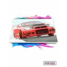 Картина по номерам на холсте NFF Nisan Skyline GTR гонка, 40 х 60 см Красиво Красим