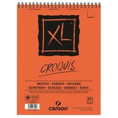 Альбом на спирали для графики CANSON XL Croquis, 14.8 х 21 см, 60 листов, легкое зерно, Слоновая кость, 90 г/м2