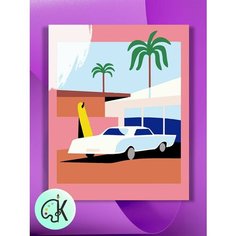 Картина по номерам на холсте Минимализм - Кадиллак, 30 х 40 см КУЛЬТУРА ЦВЕТА