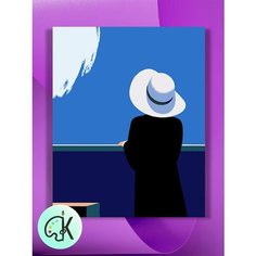 Картина по номерам на холсте Минимализм - Девушка в шляпе, 30 х 40 см КУЛЬТУРА ЦВЕТА