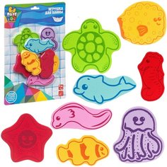 Игровой набор для купания, EVA фигуры "морские обитатели", BONDIBON, 8 шт