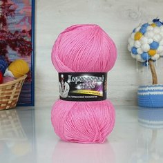 Пряжа COLOR-CITY Королевский стиль (Колор-сити), розовый - 2103, 10% овечий пух, 40% шерсть, 50% микрофибра, 5 мотков, 100 г, 810 м.