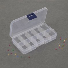 Контейнер для декора, 10 ячеек, 13 × 7,2 см, цвет прозрачный Queen Fair