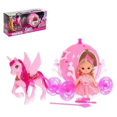 Карета для кукол, с малышкой Noname