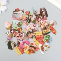 Наклейки для творчества "Легкий десерт" ПВС набор 50 шт 3х2 см Top Market