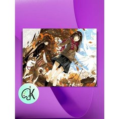 Картина по номерам на холсте Анимешная девушка осень, 40 х 50 см КУЛЬТУРА ЦВЕТА