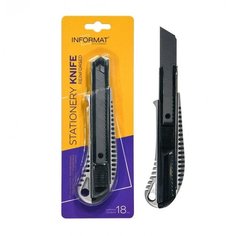 Нож канцелярский 18мм inформат, металлический корпус, 12шт. Informat