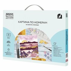 Картина по номерам на холсте Три Совы "Розовый закат", 40x50, с поталью, акриловыми красками и кистями (КХп_48152)