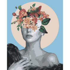 Картина по номерам Девушка с цветами на стену Палитра забав