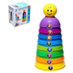 Развивающая пирамидка "Забавные чашечки", 9 элементов Нет бренда