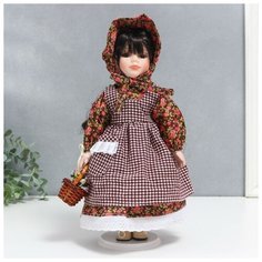 Кукла коллекционная керамика "Марфушечка в цветочном платье и косынке" 30 см Нет бренда