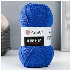 Пряжа "Jeans plus" 55% хлопок, 45% акрил 160м/100гр (47 василек) Без бренда
