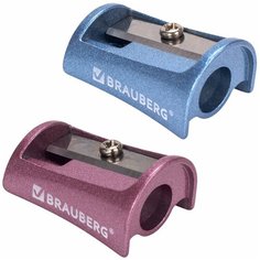 Точилка ручная металлическая Brauberg Arc (1 отверстие, цинковая, без контейнера) 32шт. (228455)