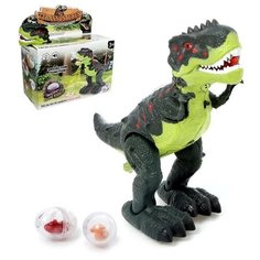 Динозавр «Рекс», откладывает яйца, проектор, свет и звук, работает от батареек, цвет зелёный Сима ленд