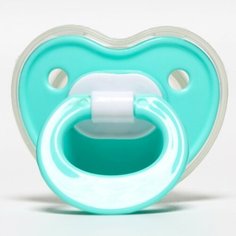 Соска - пустышка ортодонтическая, силикон, +0 мес, с колпачком, цвет бирюзовый/голубой
