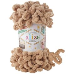 Пряжа Alize Puffy бежевый (262), 100%микрополиэстер, 9м, 100г, 2шт