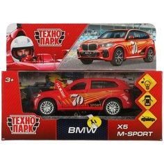 Машина BMW X5 M-Sport 12 см красная металл инерция (свет, звук) Технопарк X5-12SLSRT-RD