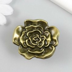 Ручка для шкатулки металл "Пион" бронза 3,9х4,4х2,5 см Made in China