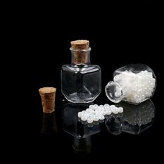 --- Основа для творчества и декора «Бутылочка с крышкой», набор 15 шт, 1 мл, размер 1 шт. — 1,5 × 1,5 × 2,3 см