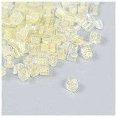 --- Бисер стекло 6/0 "Кубик. Полупрозрачный. Жёлтый" 10 гр