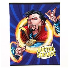 Тетрадь 48 листов в клетку, картонная обложка "Доктор Стрэндж", Мстители Marvel