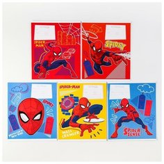 Тетрадь 12 листов, клетка, Человек-паук микс Marvel