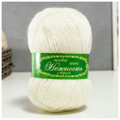 Пряжа "Нежность" 60% акрил, 40% козий пух 230м/100гр (Белый) Карачаевская