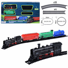 Железная дорога TL23 "Локомотив" на батарейках, в коробке Oubaoloon