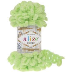 Пряжа Alize Puffy -2 шт, салатовый (41), 9 м/100 г, большие петли (4 см) /Ализе Пуффи/