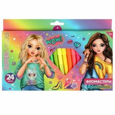 Фломастеры круглые, 24цв, картон кор. с фигурн окном, TIK TOK GIRL Opt Baza