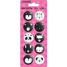 Магниты для досок с дизайном 30 мм, 10 штук, deVENTE, Animal faces, в картонном блистере Top Market