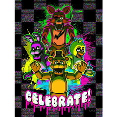 Плакат, постер на бумаге Five Nights at Freddy s/фнаф/игровые/игра/компьютерные герои персонажи. Размер 21 х 30 см