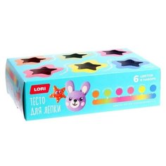 Lori Тесто для лепки «Пластишка № 1», 6 цветов по 80 г