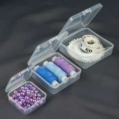 Набор контейнеров для рукоделия, 3 шт, 8,1 × 2,6 / 7,2 × 2,5 / 5,2 × 2 см, цвет прозрачный Арт Узор