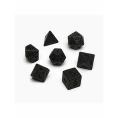 Набор кубиков для DnD ДнД, чёрные total black, 7 шт. Marhas