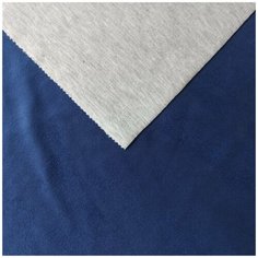 Ткань Замша на трикотажной основе двусторонняя мягкая для рукоделия и шитья Синяя отрез 200смх150см, плотность 370гр/кв. м. Море Ткани