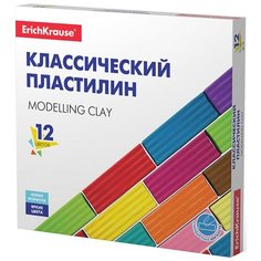 Пластилин ErichKrause Basic 12 цветов, 192г (коробка), 50558