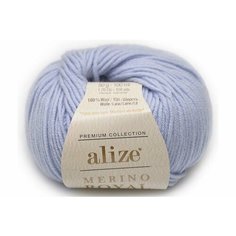 Пряжа Alize Merino royal светло-голубой (480), 100%шерсть, 100м, 50г, 2шт