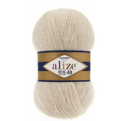 Пряжа Alize Angora Real 40 молочно-бежевый (67), 60%акрил/40%шерсть, 430м, 100г, 3шт