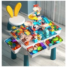 SV-Toys / стол для конструирования / песочница / ванна / 403 деталей конструктора / игровой стол / развивающий столик / лего дупло / lego duplo